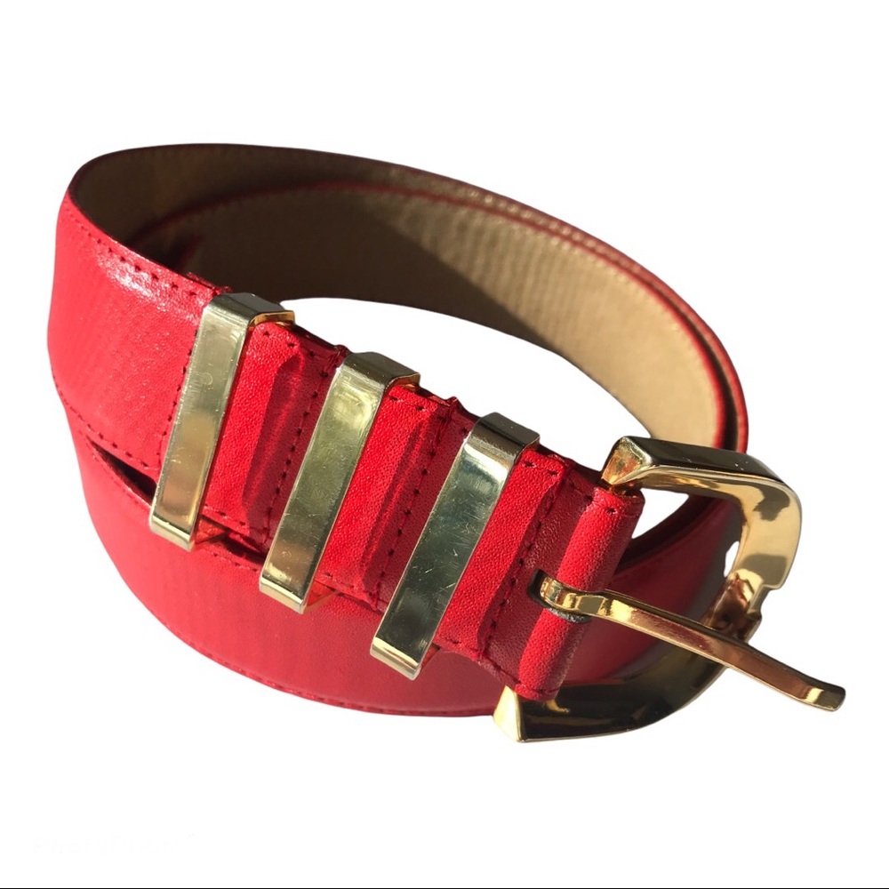 Town & Country Vintage Leather Belt Red Medium